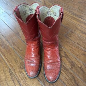 Justin Leather Boots red size 6B Rustic